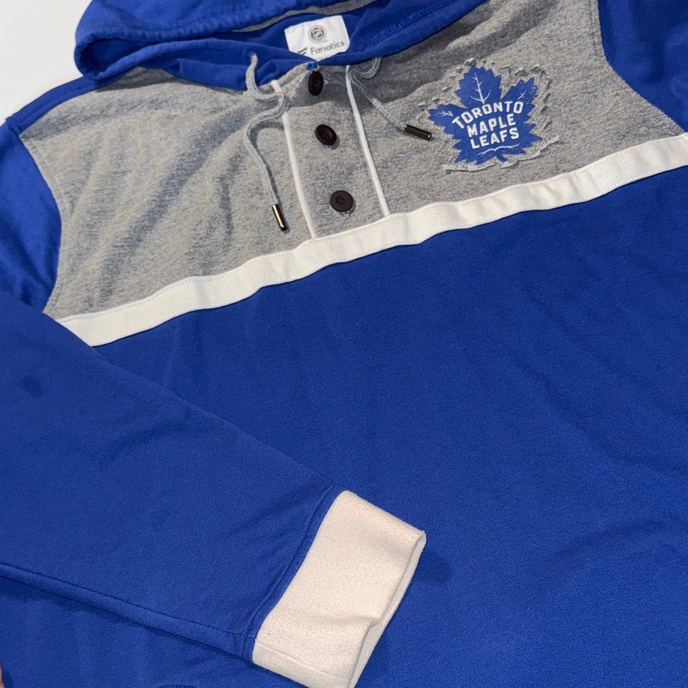 Fanatics‎ Blue and Gray Toronto Maple Leafs Men's Hoodie NWOT - Picture 4 of 4
